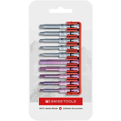 PB SWISS TOOLS ピービースイスツールズ 10本組 段付き 六角/ヘクスローブビットセット ビットホルダー付 パッケージ仕様 E6.704CN 10,695円