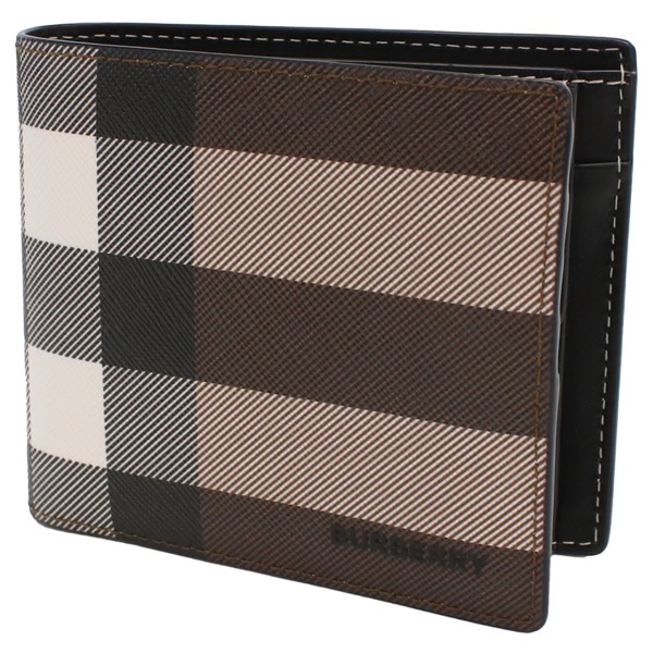 二つ折り財布 折り畳み 8052802 A8900 ジャイアントチェック DARK BIRCH BROWN