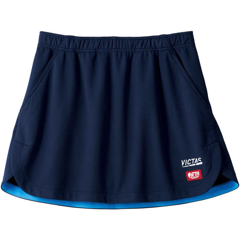 VICTAS レディース 卓球 ユニフォーム スカート インサイド ヘムカラー スカート(INSIDE HEM COLOR SK)(XSサイズ/) ネイビー 622103