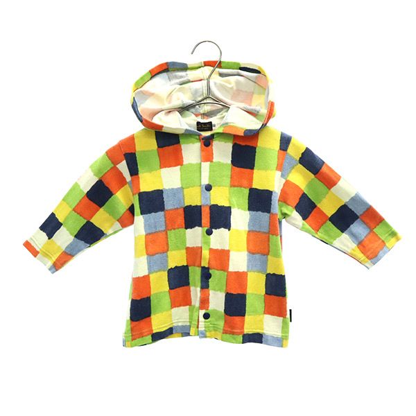 チェック 長袖 ジップパーカー 80 キッズ