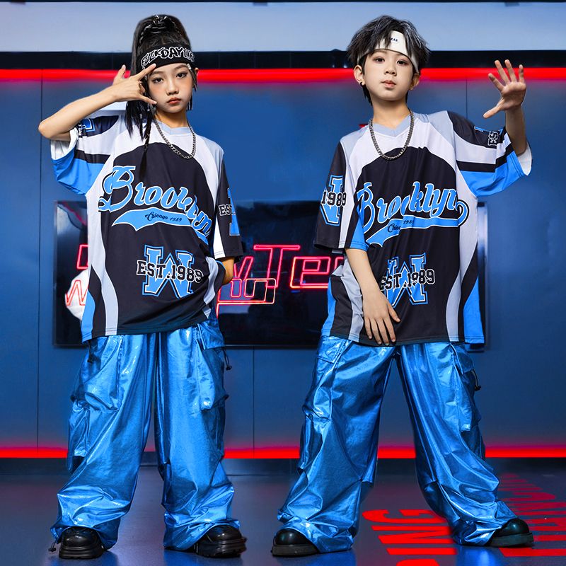 【綿質の生地が快適で柔らかい】子供の街のダンスのファッション服の男の子のヒップホップのスーツのファッションブランドの子供のhiphopの女の子のショーのジャズダンスの公演の服装