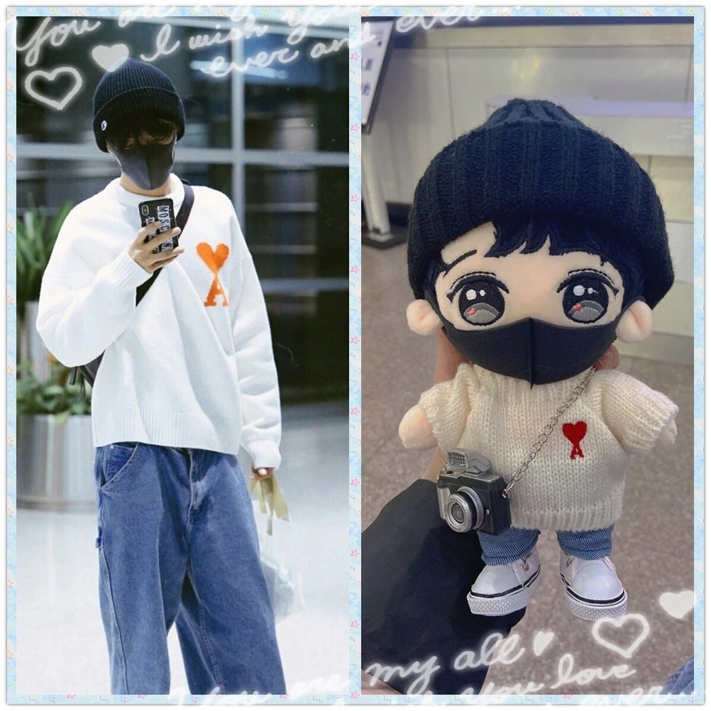 中国ドラマ『陳情令（The Untamed）』 原作『魔道祖師』俳優肖戰ドール 白セーター人形 キャラクターぬいぐるみ 魏無羨役 人気アイドル