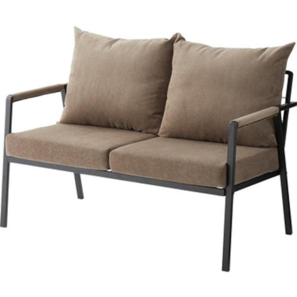 コーデュロイと黒アイアン脚のインダストリアルな2人掛ソファ 北欧 インダストリアル ソファ 黒 ブラック リビング