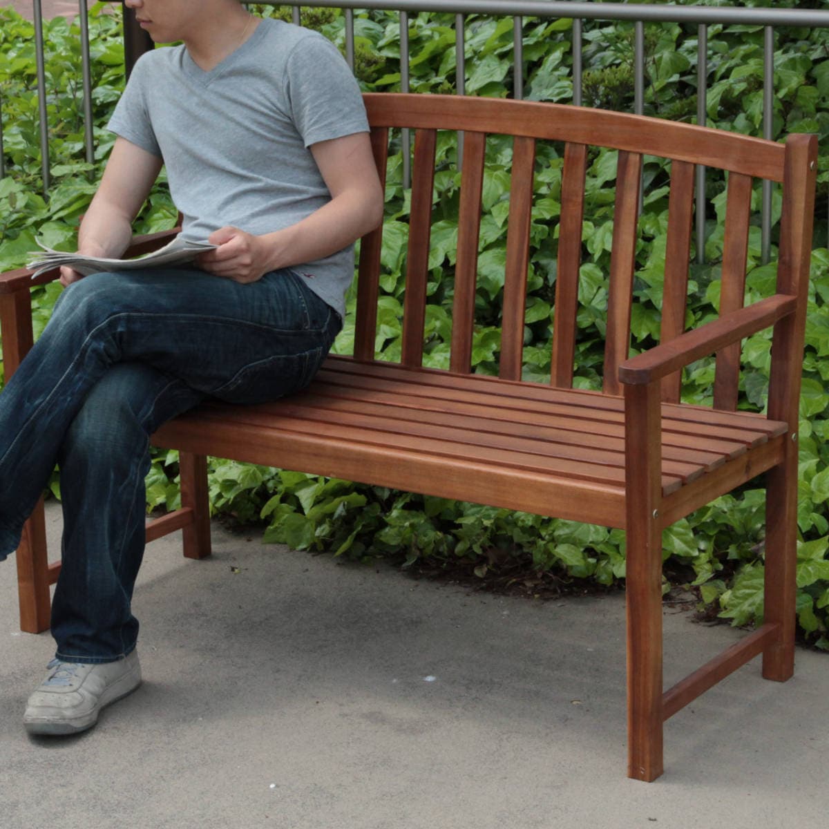 ガーデンベンチ 木製ベンチ 幅128cm ベンチ 木製 屋外 ウッドチェア 庭 バルコニー アカシア 天然木 背もたれ ひじ掛け ガーデンファーニチャー 椅子 長椅子 ガーデン おしゃれ