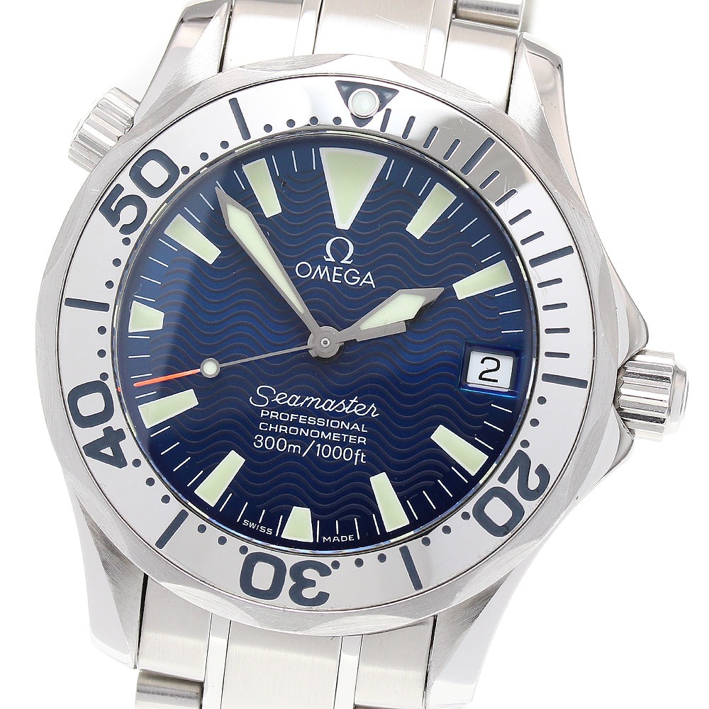 オメガ OMEGA 2253.80 シーマスター300 デイト 自動巻き ボーイズ 保証書付き_843481【中古】