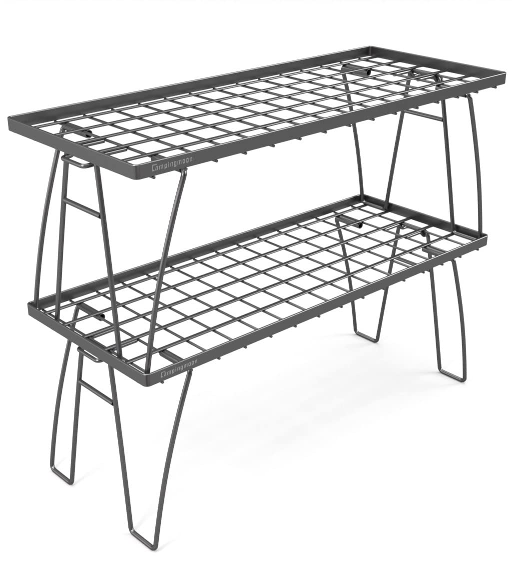 キャンピングムーン(CAMPING MOON) キャンプラック 焚火テーブル にも 折畳み 積み重ね メッシュラック 収納 アウトドア キャンプ 2点セット T-229-2T