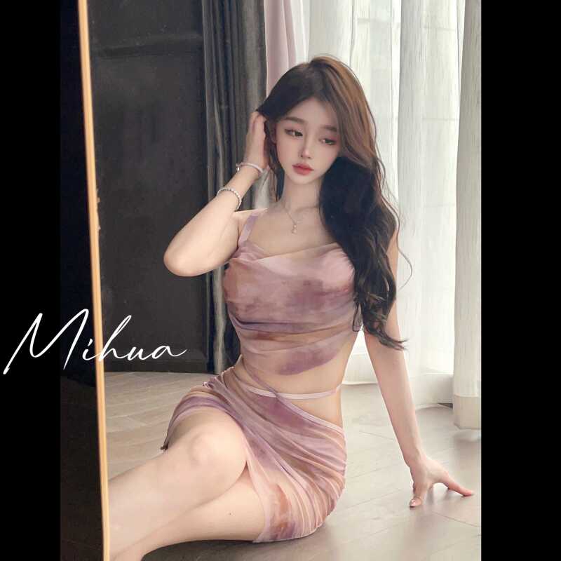 女性用水着2024甘くてセクシーな小さな胸アンダーワイヤープッシュアップスカート分割スリーピースビキニ