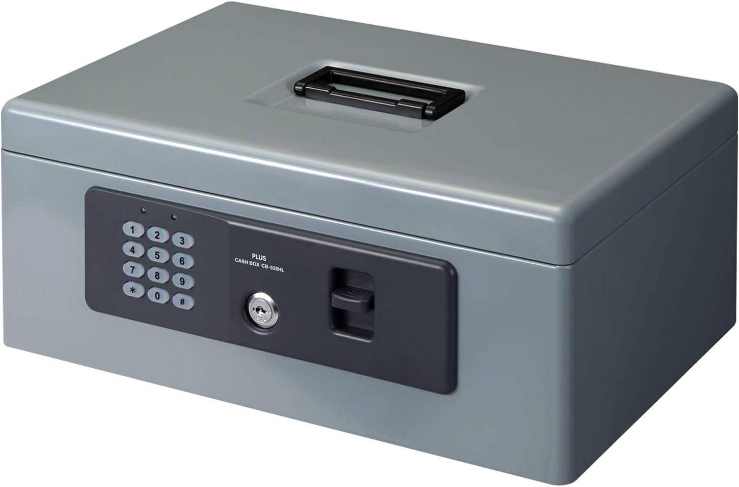 プラス 金庫 電子ロック 手提金庫 A4 グレー CB-020HL 13-101