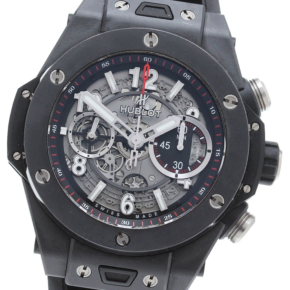 ウブロ HUBLOT 411.CI.1170.RX ビッグバン ウニコ ブラックマジック クロノグラフ 自動巻き メンズ 良品 保証書付き_867802【中古】