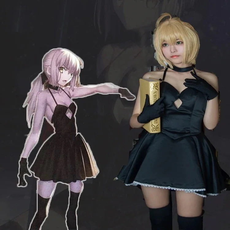 黒saberセバ黒化ドレススカートコスプレ衣装アルトリアアニメ司会者タキシード