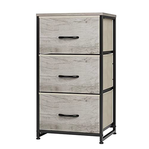 Nicehill チェスト 収納 タンス 引き出し オーガナイザー 収納ケース 衣類収納 木製天板 組立簡単 転倒防止 3段（幅40 x 奥行き30 x 高さ72.5）(ライトウッドグレイン)