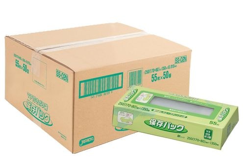 ジャパックス 保存袋 Mサイズ 半透明 2750枚 (55枚x50箱) 箱入り 保存用 マチ付き ポリ袋 SS02 まとめ買い ケース販売
