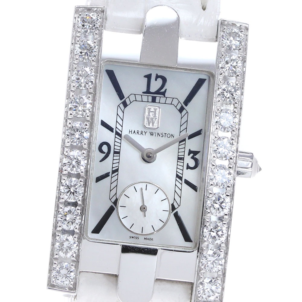 ハリーウィンストン HARRY WINSTON 310LQW アベニュー K18WG ダイヤベゼル クォーツ レディース _861657【中古】