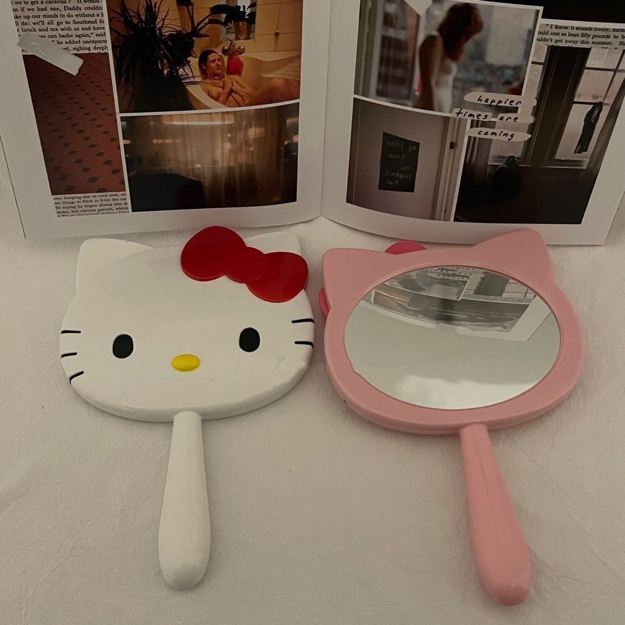 【20点セット】【送料無料】かわいい子猫が化粧鏡を手に家庭用携帯用手鏡高顔値学生寮化粧直し鏡