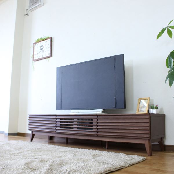 テレビ台 テレビボード 約幅176.5x奥行42.5x高さ38cm ブラウン ルーバー 脚付き リビング ダイニング インテリア家具 41,039円