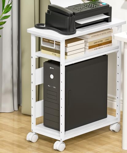 パソコンワゴン PCワゴン CPUワゴン キャスター付き デスクワゴン 25mm×25mmのスチール製フレーム 棚板高さ調節可能 パソコン収 パソコンワゴン PCワゴン CPUワゴン 高さ調整可能 キャスター付き 丸角