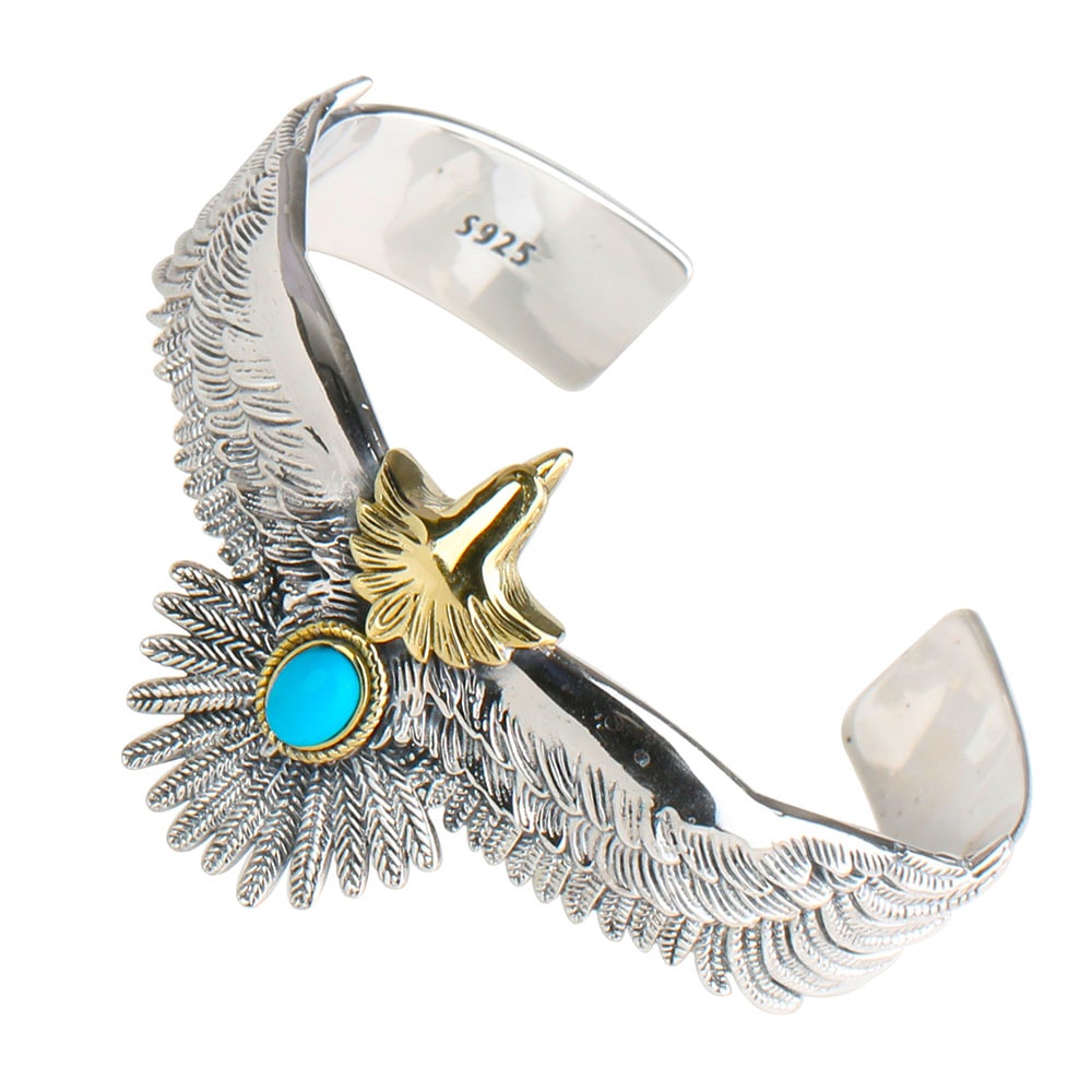 925 ターコイズ&イーグルバングル [bs132]