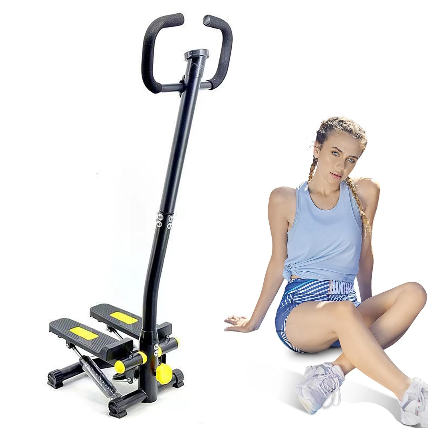 ステッパー 自宅 足踏み 有酸素運動 静音 室内 3D健康ステッパー 静音マット 踏み台 チューブ付き 健康器具 エクササイズ フィットネス 多機能 筋トレ用 ステップ台 山登り感 51552