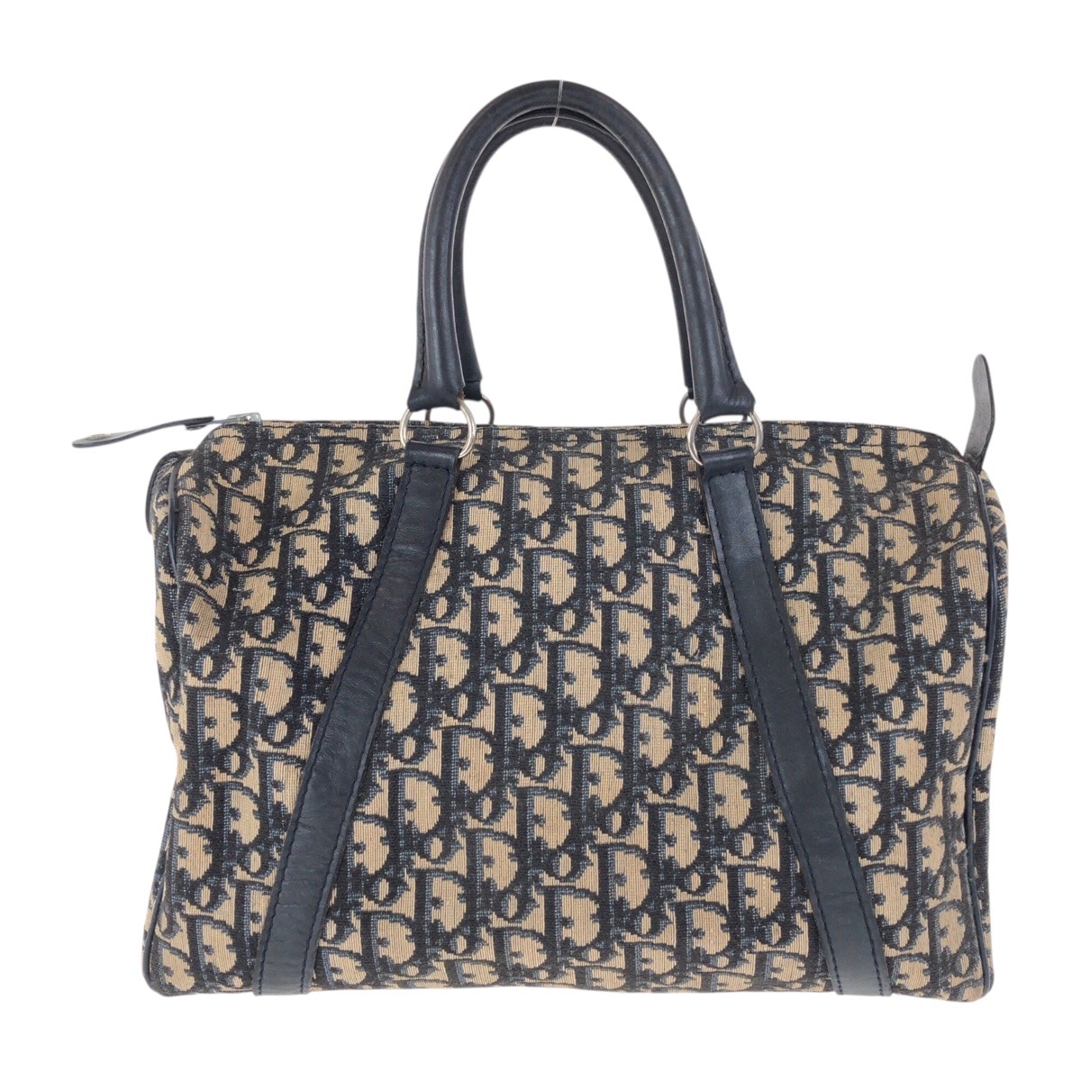 ヴィンテージ トロッター ネイビー ベージュ シルバー金具 キャンバス/レザー ハンドバッグ ボストンバッグ レディース 505041