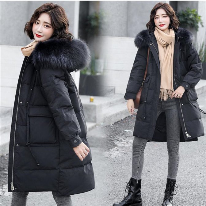 【2枚購入で100円OFF】レディース ロング丈 ファー ダウン 冬 暖かい 防寒服 着痩せ ロングダウンコート