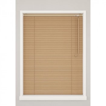ウッドブラインド ポール右操作（50cm） 25mm幅 幅60cmx高さ130cm ナチュラル/TW-4513