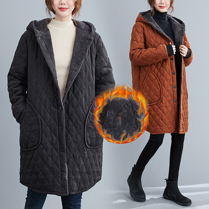 品質いいな新品 中綿コート ロング 裏起毛 レディース 前開き トップス コート 長袖 秋冬 アウター 体型カバー ゆったり カジュアル