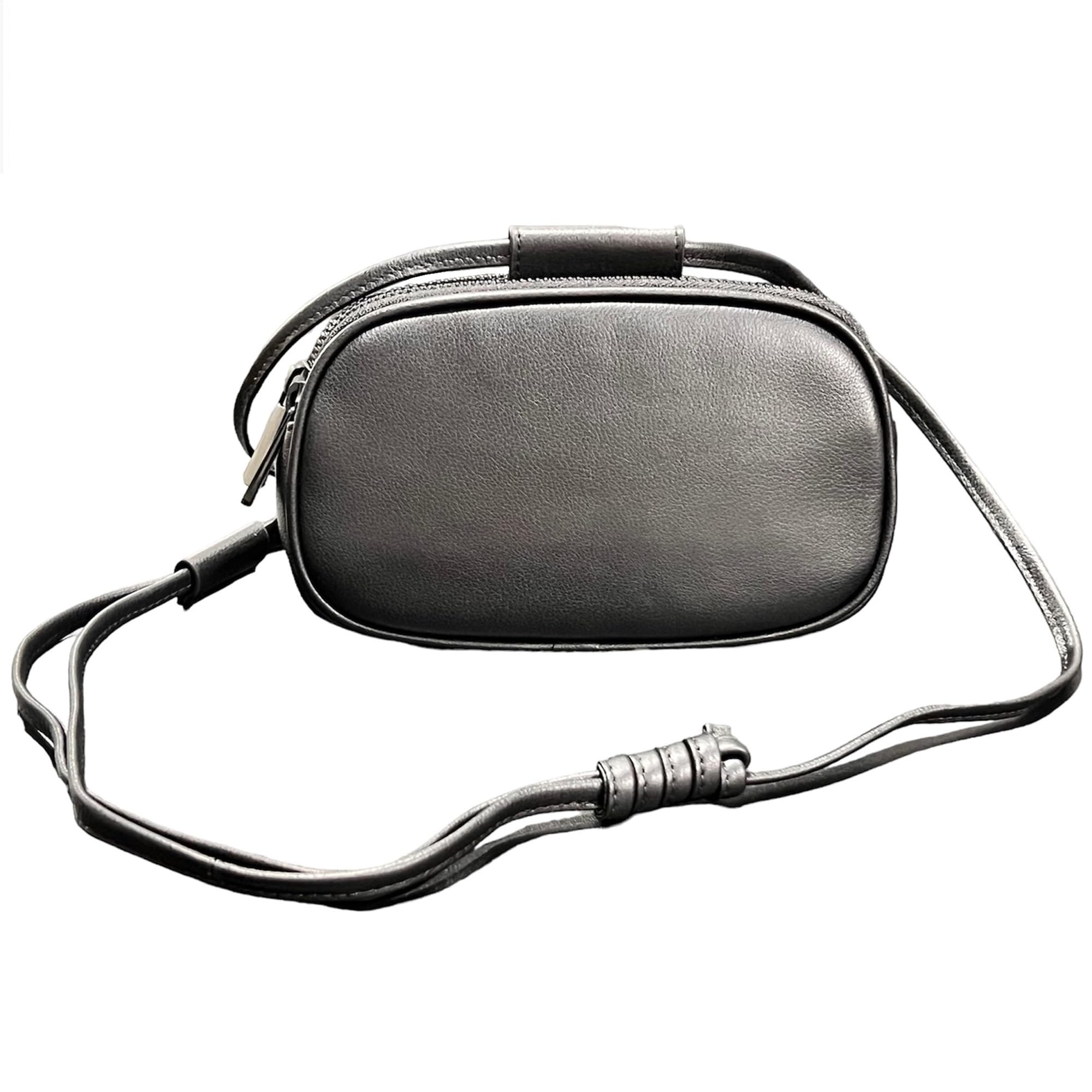 [インディ] [ AIRCHIC] エアシック 本革 ショルダーポーチ ミニバッグ スマホショルダー レザー ユニセックス シンプル ミニマリスト (ブラック)