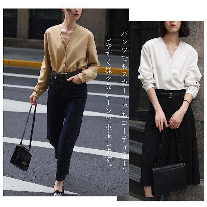 カシュクール風 Vネック フェイクレイヤード シャツ 長袖 ブラウス きれい め ブラウス 長袖 レディース おしゃれ ブラウス 大人 上品 ブラウス カッコイイ エレガント 20代 30代 40代