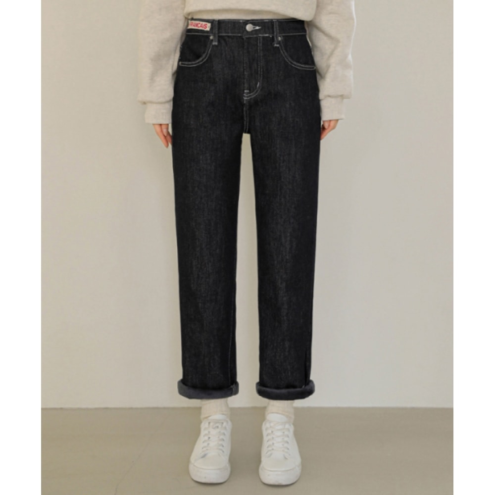 フレンチシック (フォーシーズンズver.)アップリケ刺しゅう入り防汚ローデニムバギーパンツ