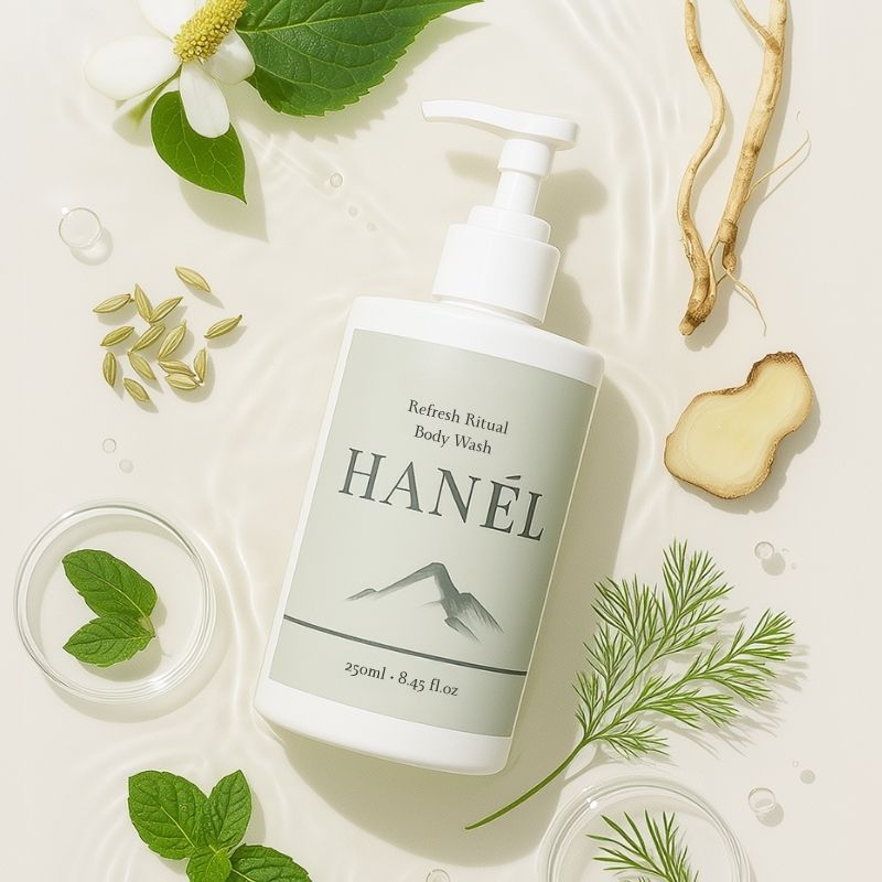 背中肌のトラブルケアボディソープ 250ml オーガニック 敏感肌 無添加 漢方 鎮静 保湿 肌トラブルケア 毎日のケア ボディケア 見えない場所 鎮静福棒成分 植物由来成分 ヨモギの葉 ペパーミント