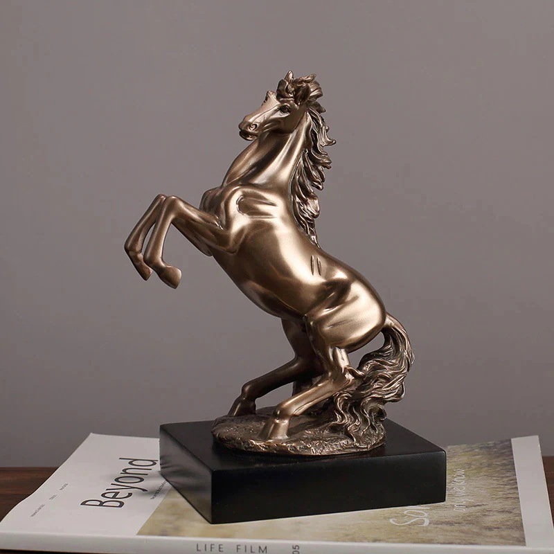 【急速出荷!】ブロンズ風 馬の彫刻オブジェ