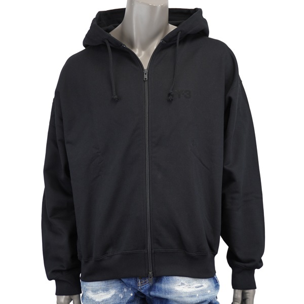 Y-3 ワイスリー FL ZIP HODDIE/ミニロゴ ジップ パーカー/KA3107 BLACK
