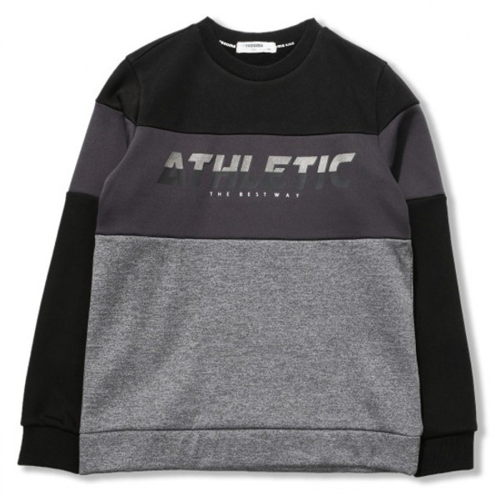 [レノマキッズ] 男の子用ブラック3段スウェットシャツ_R1945T529