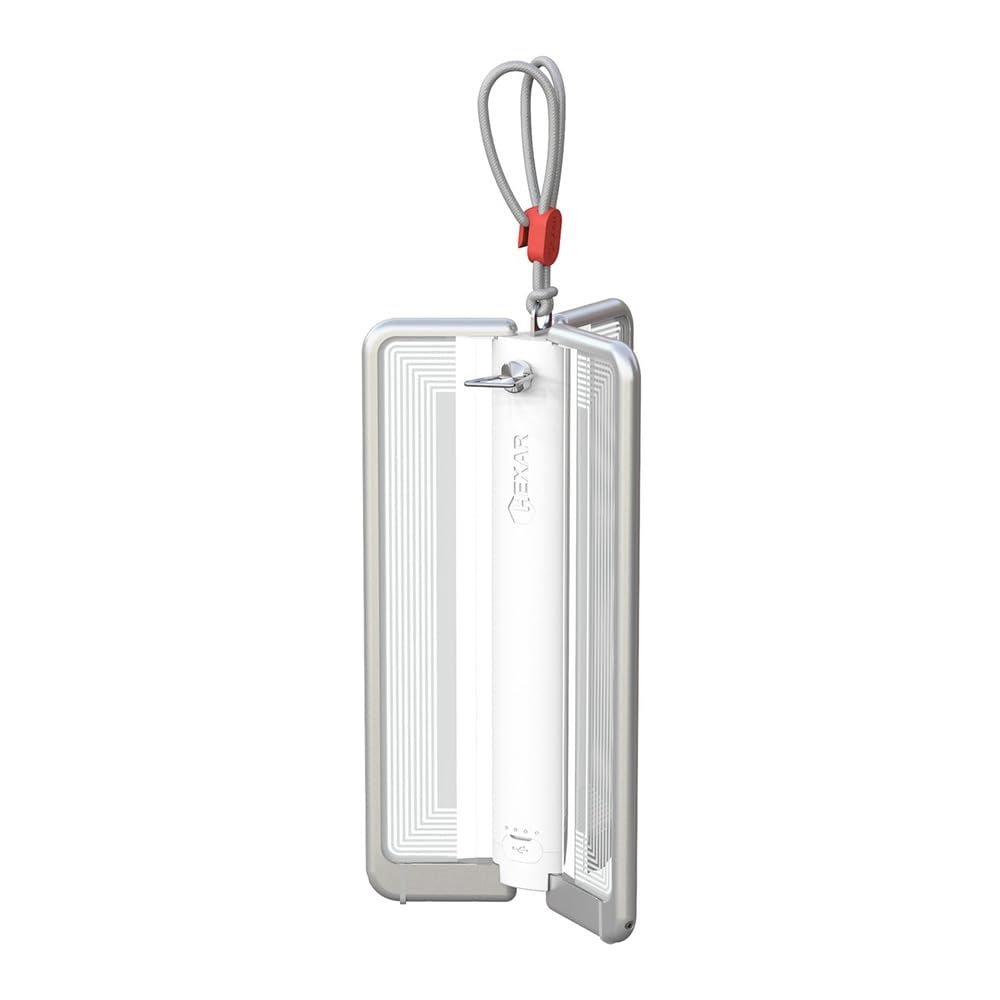 HEXAR CL6 充電式LEDランタン 【優しい光 スマート収納 】 薄くたためる LED導光パネル IP54 無段階調光 電球色 キャンプ 防災 【ホワイト】