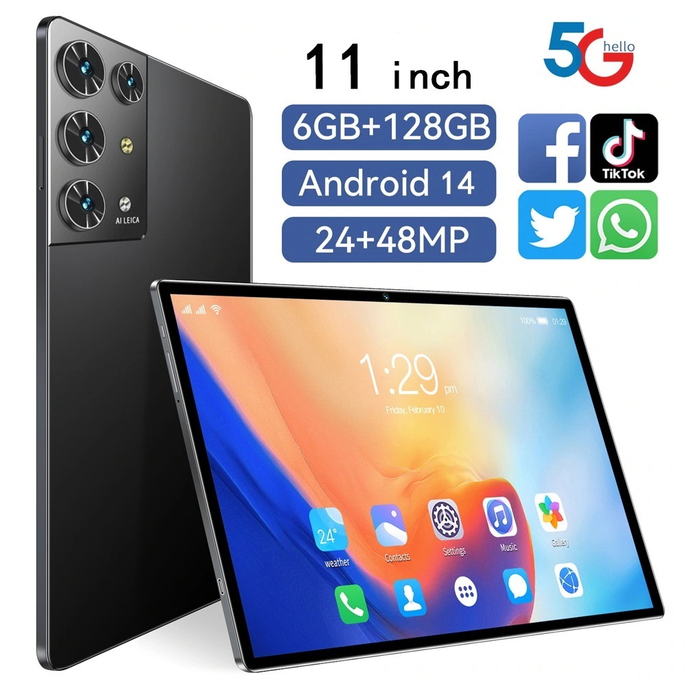 Android14 タブレット PC 本体 11インチ 6GB+128GB 2560*1600 ネット授業 新品 動画視聴 wifi Bluetooth GPS プレゼント