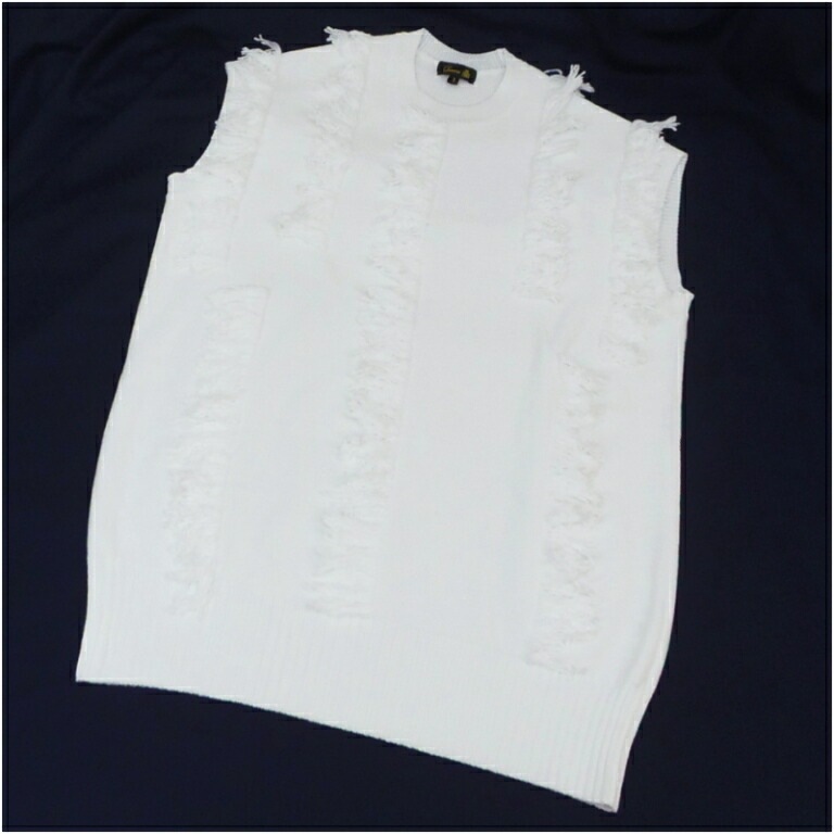 Drawer 7Gﾌﾘﾝｼﾞﾉｰｽﾘｰﾌﾞﾛﾝｸﾞﾆｯﾄ 白(56805)