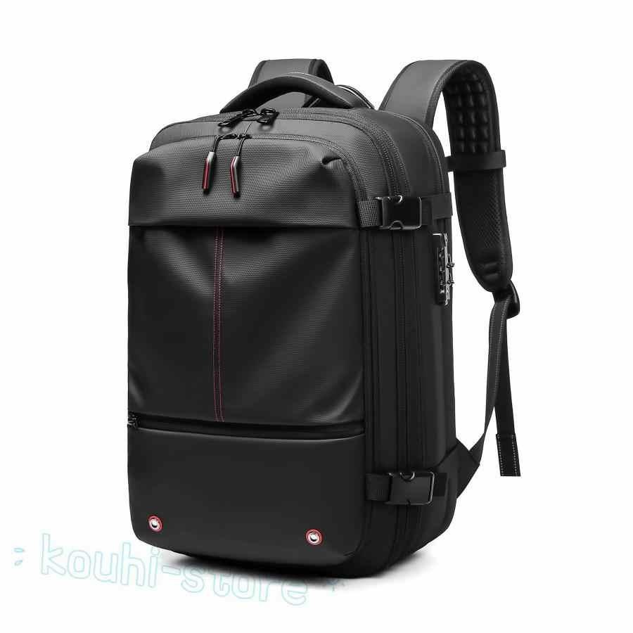 ビジネスリュック リュックサック メンズ バックパック 50L 真空圧縮 PC収納 拡張可能防水 リュック 大容量 多機能 盗難防止 通気 無地 通勤通学 旅行 出張 15.6