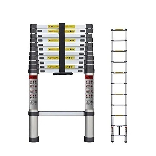 はしご 伸縮 3.8m ONE STEP 伸縮はしご 耐荷重150kg スライド式 折り畳み 安全ロック コンパクト 持ち運び容易 屋内 屋外 アルミ梯子 多機能