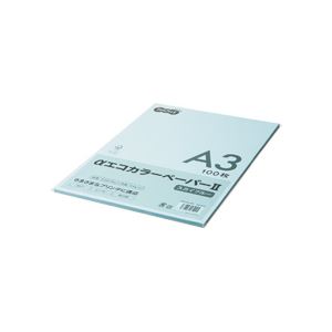(まとめ) TANOSEE αエコカラーペーパーII A3 スカイブルー 少枚数パック 1冊（100枚） (×10セット)