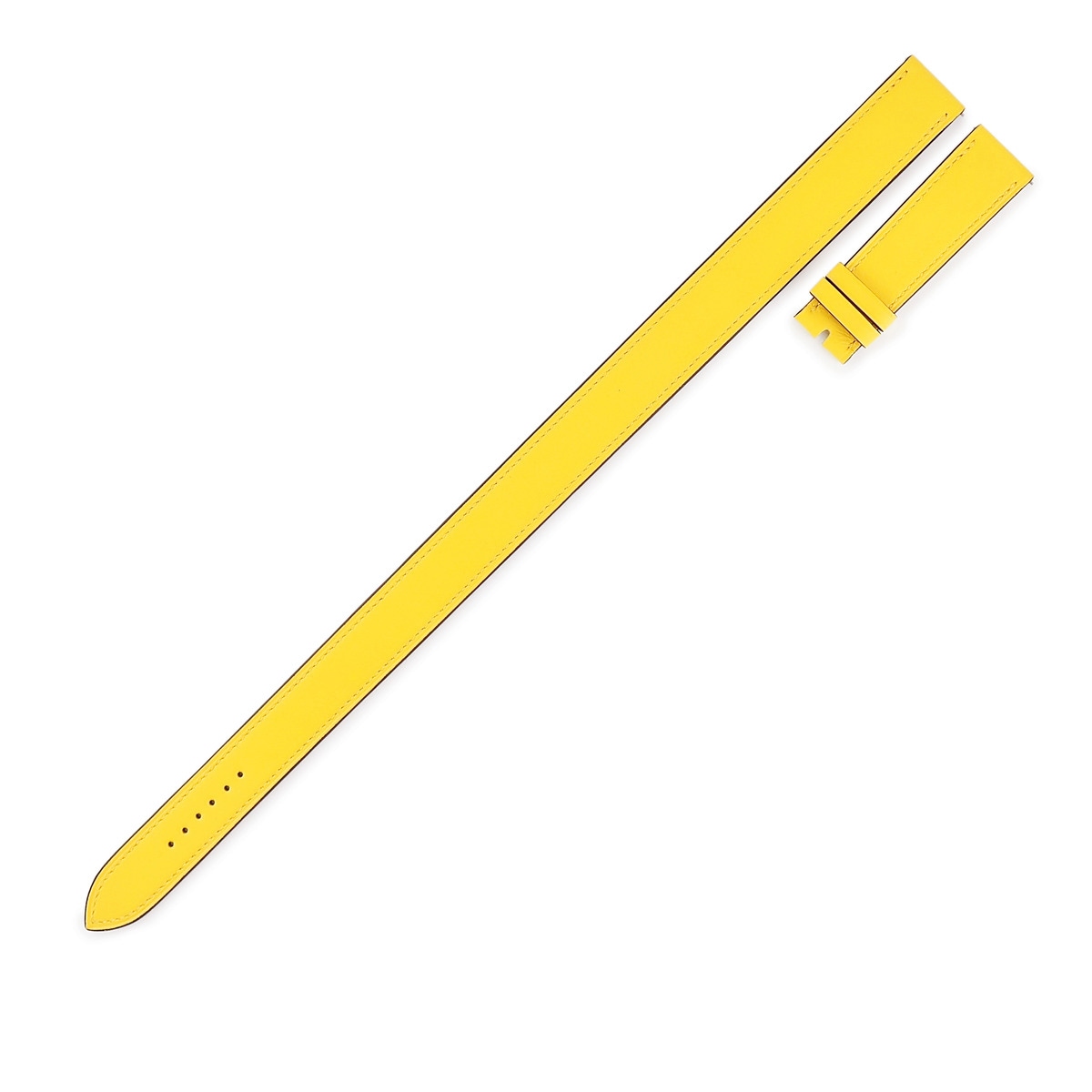 エルメス 腕時計パーツ 純正 レザー イエロー 新品未使用 レザー ベルト バンド ストラップ ブレスレット 19ｍｍ 黄 イエロー ドゥブルトゥール 替え 予備 【中古】