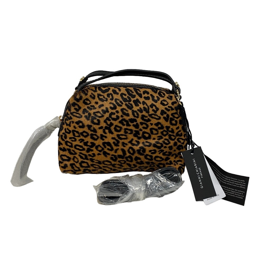 8255 レオパード MCRLEO ALIFA レザー ハンドバッグ ブラウン レディース ブランド