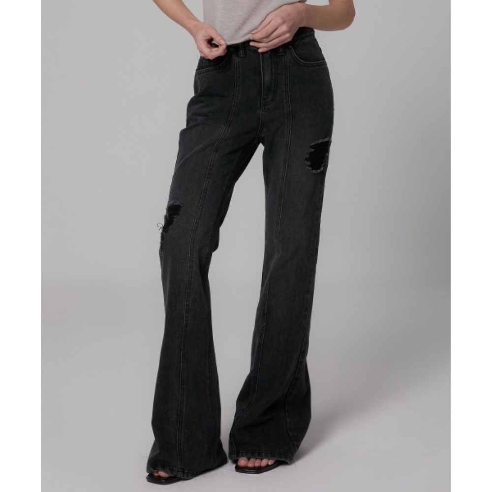 MILLIONCOR [サマーファブリック] 7525 ダメージウォッシュインシジョンブーツカット (ブラックブルー) 6,039円