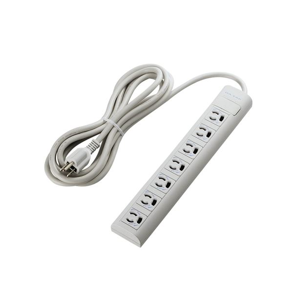 (まとめ) エレコム 抜け止めマグネット雷タップ3P・7個口 3.0m T-Y053NDA 1個 (×5セット)