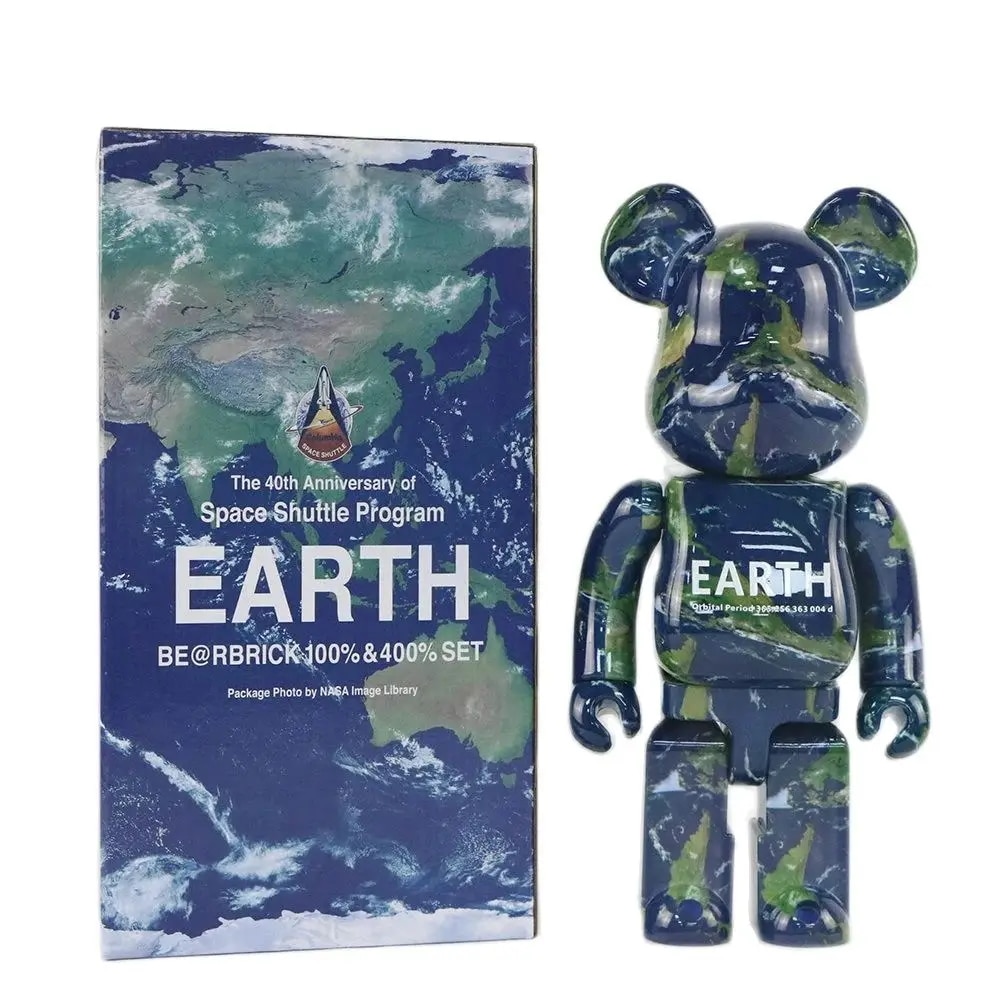 ベアブリック 400% アース EARTH ブリックベア サイズ 28cm ABS 素材 可動手足 きしむプラスチックベア付き