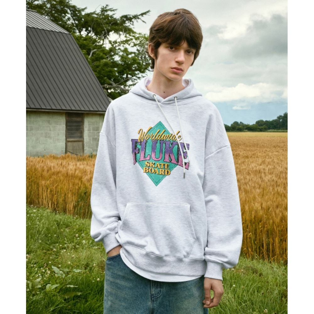 FLUKE ワールドワイドピグメントフード付き T シャツアッシュグレー FHT711