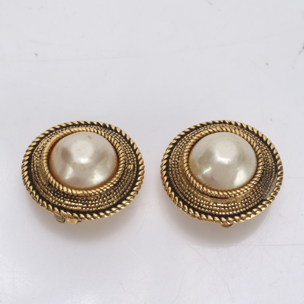 極美品 パール ゴールド アクセサリー ジュエリー ピアス イヤリング レディース ERE 1202-R5 中古