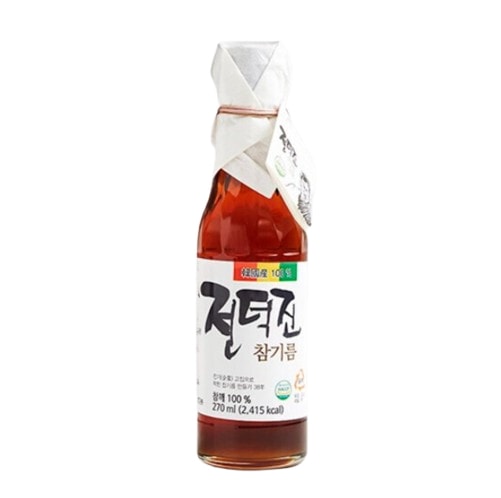 韓国 ジョンドクジン プレミアムゴマ油 270ml / オクチョン食品 韓国産100％ 40年伝統 低温焙煎技法 伝統方式の搾油
