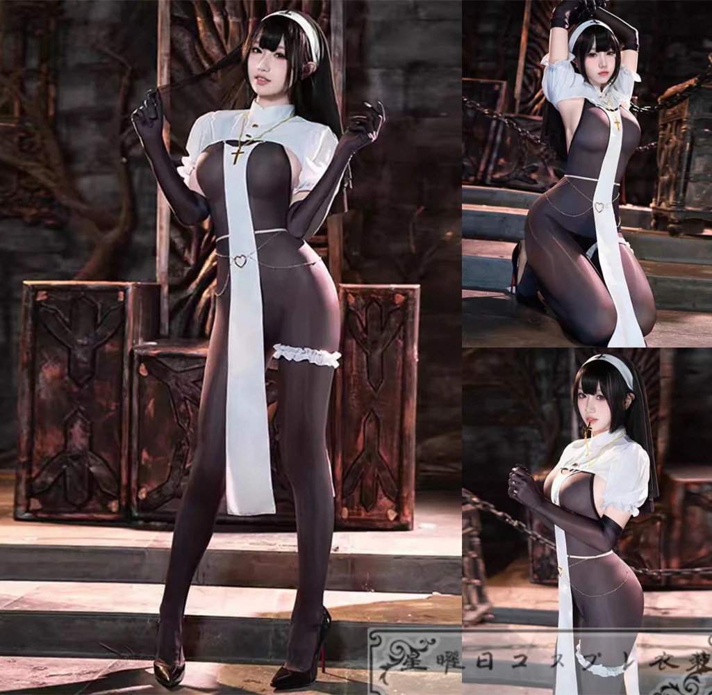 新品【限時!優!惠】セクシー ジャンプスーツ 修道院 修道女 シスター メイド服 ハロウィン コスプレ ハロウィン 仮装 コスプレ衣装 レディース コスチューム品質良い 店舗お勧め
