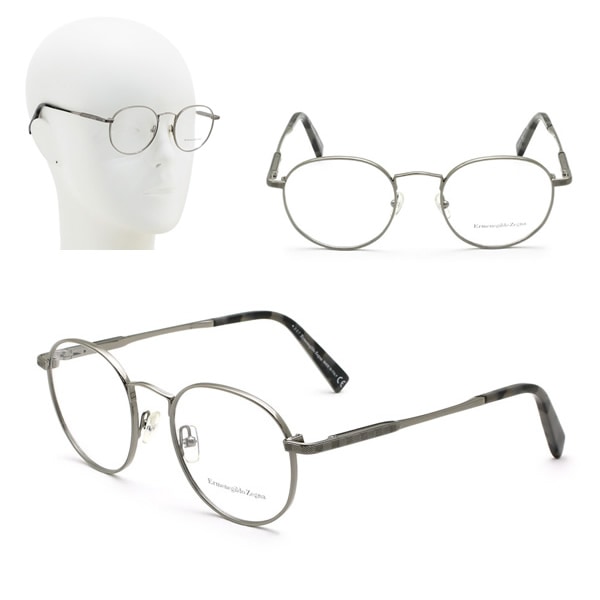 フレームのみ EZ5116/V 008 50 Ermenegildo Zegna メガネ 眼鏡 フレームのみ ダークシルバー グレーハバナ