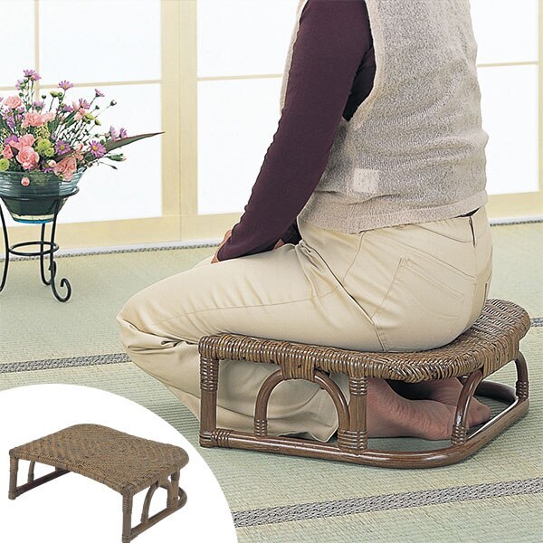 正座椅子 ラタン製 大判タイプ 幅45cm